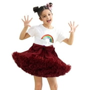 LUOGENLI Dress for Girls Children's Fashion Solid Color Bow Tutu Dress Girls' Tutu Dress Girls Easter Dresses Size 5-6 Years Old Graduation Easter Dresses for Girls 12-14 White 2-4 Years